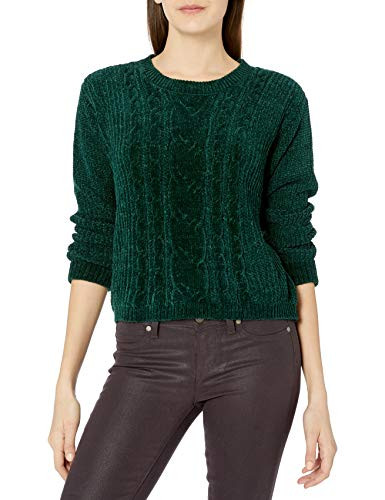 BB Dakota Junior s No Chill Chenille Cable Knit Sweater Winter Green Medium