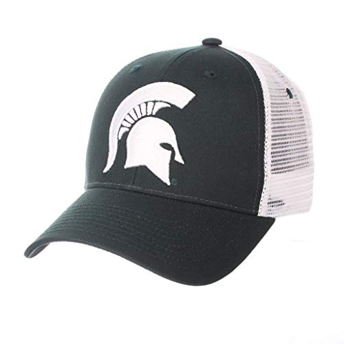 CampusHats Michigan State University MSU Spartan Green Top Big Rig Best Mesh Trucker Baseball Hat/Cap Size Adjustable