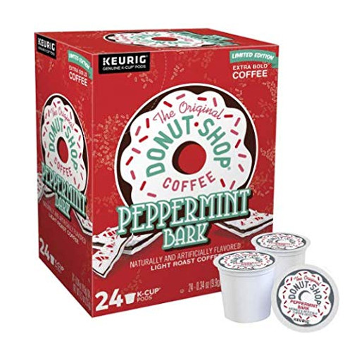 The Original Donut Shop Coffee 24 K Cups Count Pods Capsules FLAVORS Light/Medium/Bold Roast Flavored Premium Coffee For Keurig Machine 24 KCups Original Donut Shop Peppermint Bark