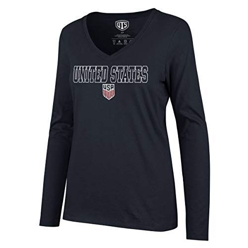 OTS World Cup Soccer U S  Men s Soccer Team Women s Rival Long Sleeve Tee Distressed Hollow Small