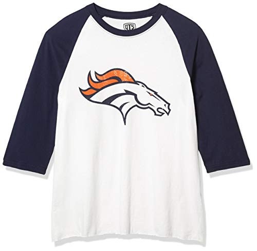 OTS NFL Denver Broncos Men s Rival Raglan Tee Distressed Logo Large OTS NFL Denver Broncos Men s Rival Raglan Tee Distressed Logo Large