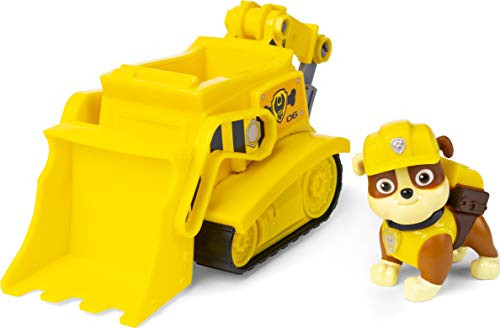 Paw Patrol Rubble s Bulldozer Vehicle with Collectible Figure for Kids Aged 3 and Up
