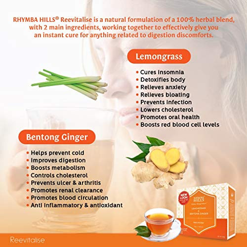 Lemongrass Bentong Ginger Herbal Infusion Tea Bags By Rhymba Hills 7 Sachets Natural Sugar and Caffeine Free Lemongrass Bentong Ginger Herbal Infusion Tea Bags By Rhymba Hills 7 Sachets Natural Sugar and Caffeine Free