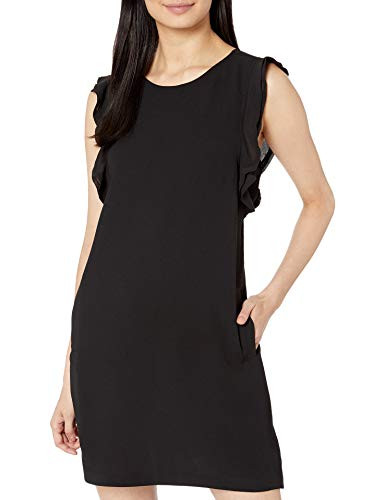 Jack by BB Dakota Junior s Pretty Young Thing Crepe Shift Dress with Ruffle Black Small