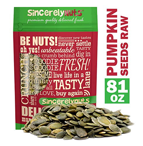 Sincerely Nuts  Raw Shelled Pepitas Pumpkin Seeds Unsalted 5lb bag  All Natural Snack Food for Eating or Cooking  Vegan Kosher Gluten Free Food  Protein  Antioxidants