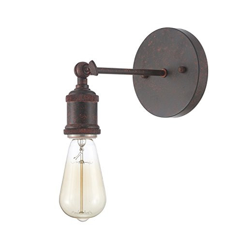 Ohr Lighting Wall Sconce Industrial Edison Vintage Style Loft Metal Light Fixture Whethered Rust Finish With E26 Bulb Included