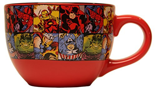 Silver Buffalo Marvel Comics Grid Ceramic Soup Mug 24Ounces Multicolor