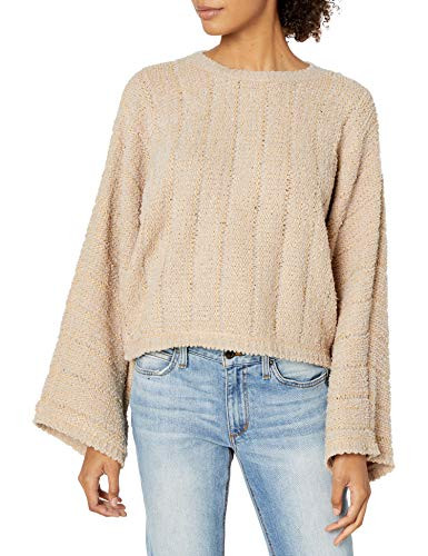 Jack by BB Dakota Junior s Slide Right in Soft Cropped Crew Neck Sweater Hazelnut Small