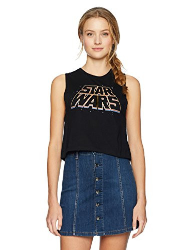 Star Wars Junior s Slanty Logos Graphic TShirt Black Small