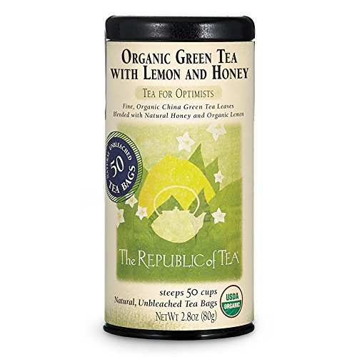 The Republic of Tea Organic Green Tea With Lemon And Honey 50 Tea Bag Tin