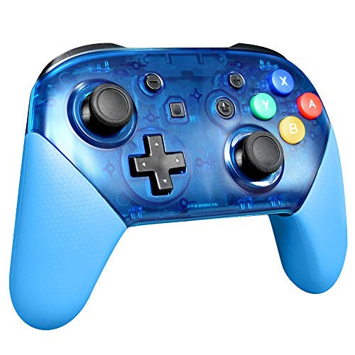 Wireless Switch Pro Controller for NSwitch and Switch Lite 1000mAh Builtin Rechargeable Battery Switch Controller Switch Controller with 6Axis Somatosensory Design Blue