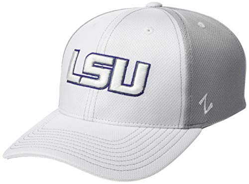 NCAA Zephyr LSU Tigers Mens Yeti Performance Hat Small White/Grey
