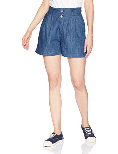 Volcom Junior s Yo Shortie Paper Bag Elastic Waist Short Flight Blue Medium