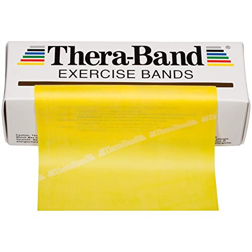 TheraBand Resistance Bands 6 Yard Roll Professional Latex Elastic Band For Upper Body Lower Body Core Exercise Physical Therapy Pilates Home Workouts Rehab Yellow Thin Beginner Level 2 TheraBand Resistance Bands 6 Yard Roll Professional Latex Elastic Band For Upper Body Lower Body Core Exercise Physical Therapy Pilates Home Workouts Rehab Yellow Thin Beginner Level 2