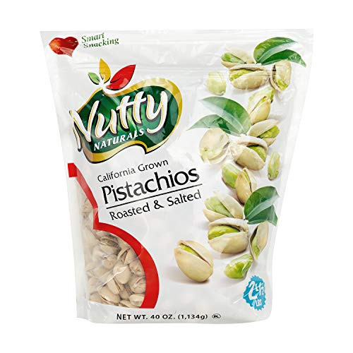 Nutty Naturals California Grown Roasted and Salted Pistachio Nuts  Unshelled in Resealable Bag  2 5LB