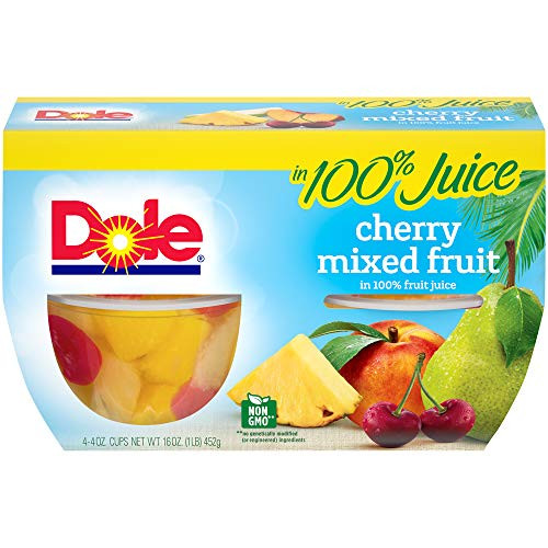 Dole Fruit Bowls Cherry  Mixed Fruit In 100 Fruit Juice 4 oz 4 cups