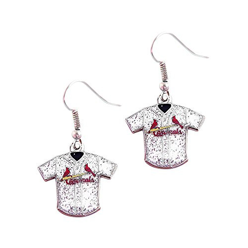 aminco MLB St  Louis Cardinals Team Logo Glitter Jersey Earring Sports Fan Gift