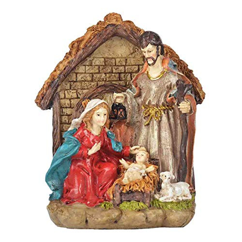 DIOZATIAN Christmas Nativity Figurine Manger Christmas holy Family Nativity Scene Statue Christmas Decoration Display These Decorative Figurines On Your Mantel Window Sill or Under The Tree