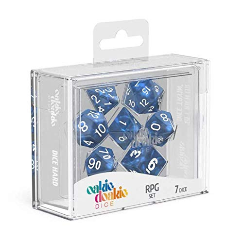 Oakie Doakie Dice RPG Set Marble  Blue 7