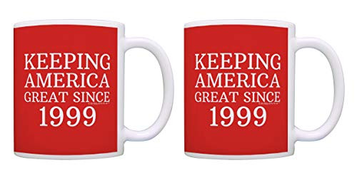 21st Birthday Mugs Keeping America Great Since 1999 2 Pack Gift 21st BDay Coffee Mugs Tea Cups Red