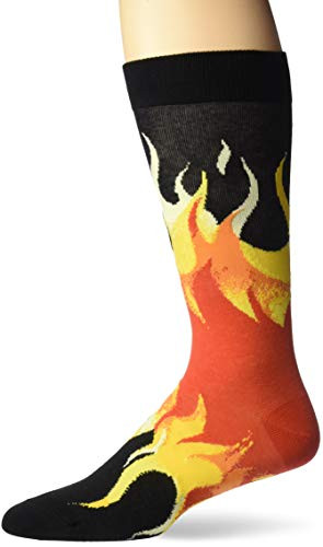 K  Bell Men s Classics Novelty Crew Socks flame black Shoe Size 612