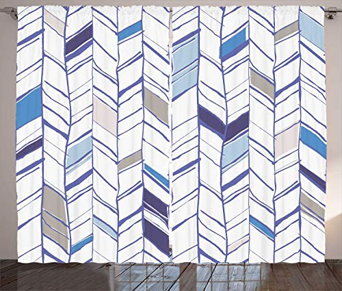 Ambesonne Chevron Curtains Tribal Zigzag Lines Pattern in Various Shades Geometric Sketch Living Room Bedroom Window Drapes 2 Panel Set 108 X 96 Taupe White Ambesonne Chevron Curtains Tribal Zigzag Lines Pattern in Various Shades Geometric Sketch Living Room Bedroom Window Drapes 2 Panel Set 108 X 96 Taupe White