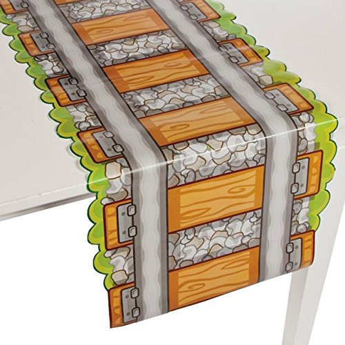 Kidsco 2 Paper Railroad Track Table Runner 16 3/4 X 86 Inches - Cool Table Decoration and Accessory for Railroad Train Themed Birthday Party Or Any Other Party