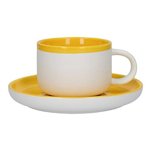 La Cafetière Barcelona Mustard Tea Cup And Saucer Card Sleeve