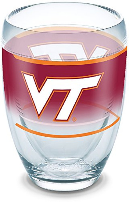 Tervis 1292304 Virginia Tech Hokies Original Insulated Tumbler with Wrap 9oz Stemless Wine Glass Clear