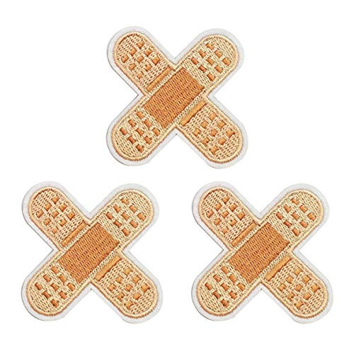6 7cmx6 7cm 12pcs BandAid Iron On Sew On Embroidered Patches Appliques Machine Embroidery Needlecraft Sewing Kids Girls Boys Projects DIY