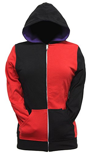 Bioworld DC Comics Harley Quinn Joker Juniors Reversible Zip Up Hoodie Large Multi