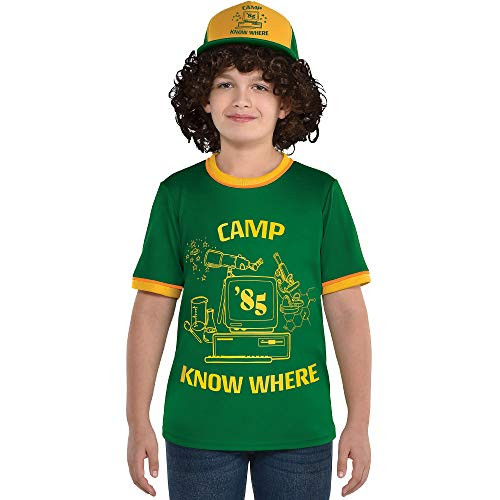 Party City Stranger Things Dustin TShirt for Children Small/Medium Ringer Style with Camp Know Where Logo