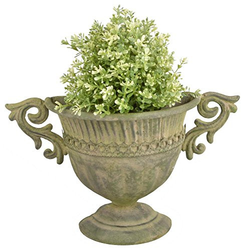 Esschert Design AM71 Aged Metal Wall Urn Green