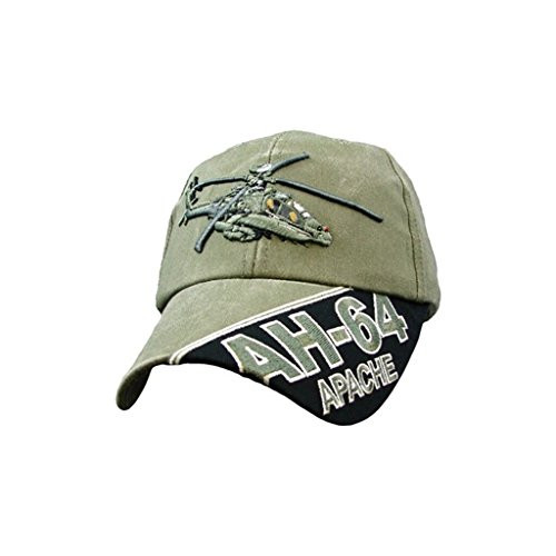 US Army AH64 Apache Helicopter Green Adjustable Baseball Cap