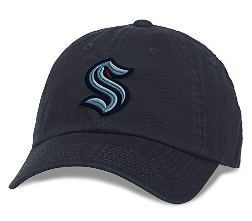 AMERICAN NEEDLE Seattle Kraken NHL Baseball Hat Casual Relaxed Fit with Curved Brim Adjustable Buckle Strap Dad Cap Blue Line Collection Black 40742ASEKBLK AMERICAN NEEDLE Seattle Kraken NHL Baseball Hat Casual Relaxed Fit with Curved Brim Adjustable Buckle Strap Dad Cap Blue Line Collection Black 40742ASEKBLK