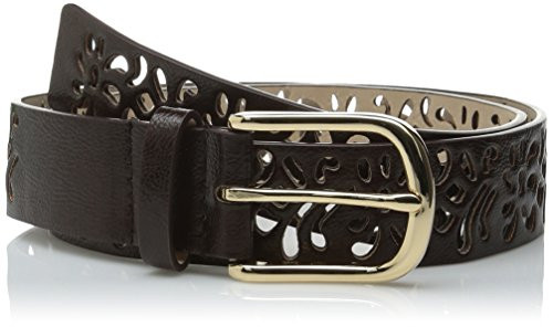 Steve Madden Women s Perforated Pant Belt Brown Small