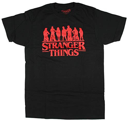 Stranger Things Men s Official Series Logo Group Silhouette TShirt Small