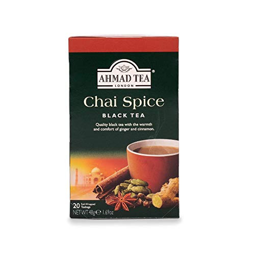 Ahmad Tea Chai Spice Black Tea 20 Foil Tea Bags Pack of 6