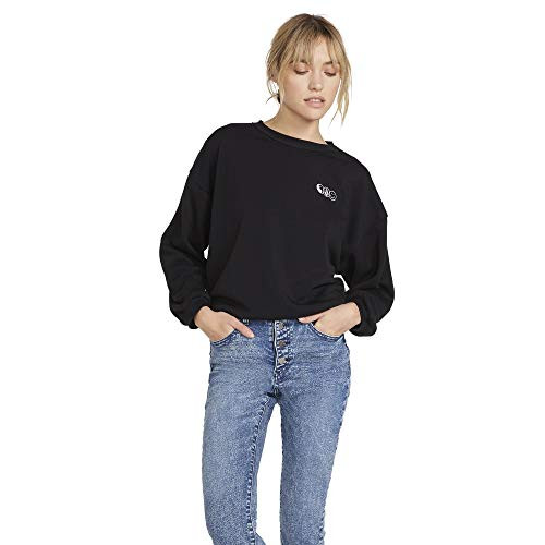 Volcom Women s Junior s in Fleecez Pullover Crew Fleece Black