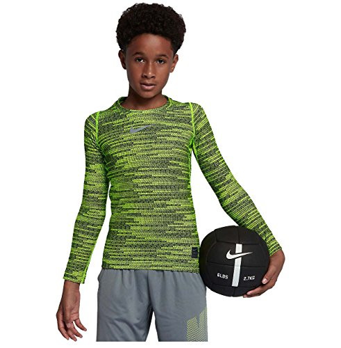Nike Boys Pro Warm Compression Long Sleeve Top Yellow Black X Large 14