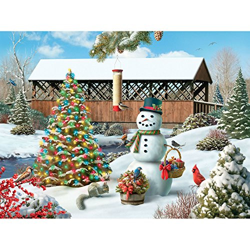 Bits and Pieces  500 Piece Jigsaw Puzzle for Adults  Countryside Christmas  500 pc Winter Holiday Snowman Jigsaw by Artist Alan Giana