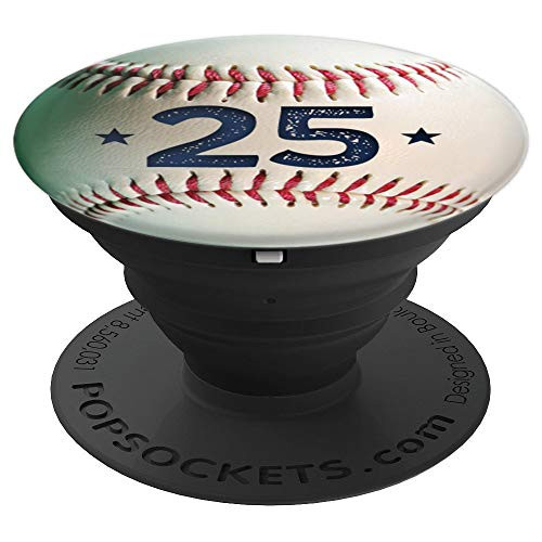 Personalized Baseball Jersey Number 25 player twenty five PopSockets Grip and Stand for Phones and Tablets Personalized Baseball Jersey Number 25 player twenty five PopSockets Grip and Stand for Phones and Tablets