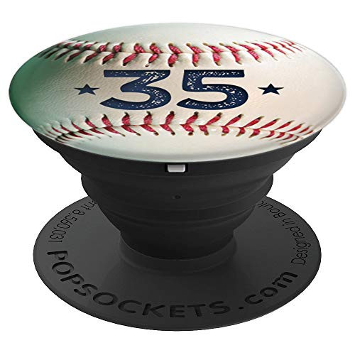 Personalized Baseball Jersey Number 35 thirty five PopSockets Grip and Stand for Phones and Tablets