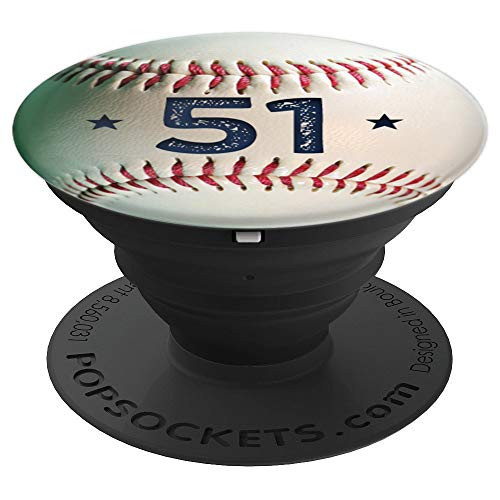 Personalized Baseball Jersey Number 51 player fifty one PopSockets Grip and Stand for Phones and Tablets