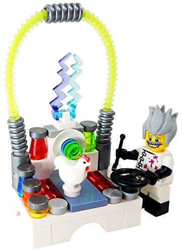 LEGO Mad Scientist with Laboratory Zapping a Chicken! - Custom Scientist with Science Lab Minifigure