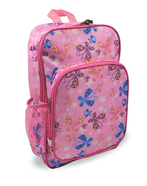 Kids Backpack in Pink Butterfly Preschool Kindergarten Elementary School Girls