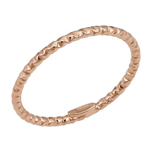KoolJewelry 14k Rose Gold Minimalist Diamondcut Band Knuckle Stacking Midi Ring size 6