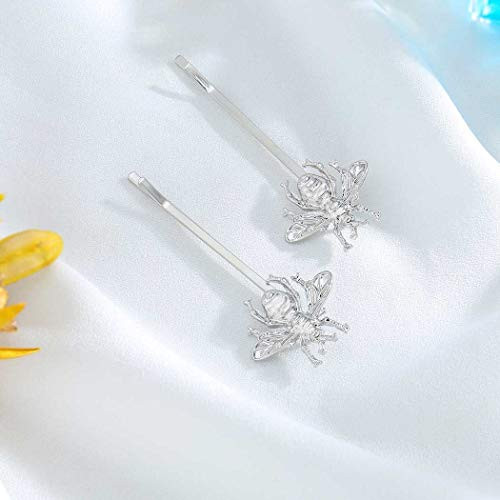 Yalice Bee Bobby Pins Barrettes Bride Hair Clips Wedding Hair Accessories for Women and Girls Silver Yalice Bee Bobby Pins Barrettes Bride Hair Clips Wedding Hair Accessories for Women and Girls Silver