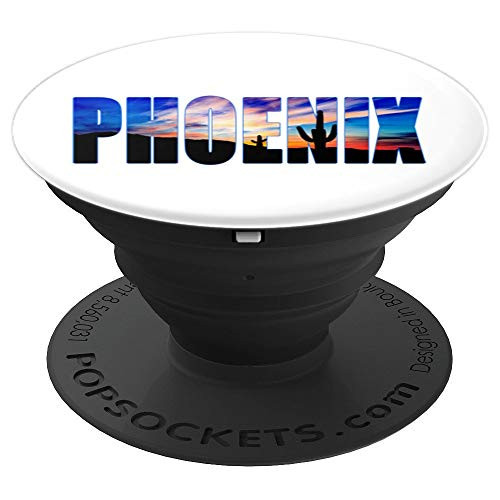 Phoenix Arizona Desert Landscape Colorful Sunset Cutout PopSockets Grip and Stand for Phones and Tablets