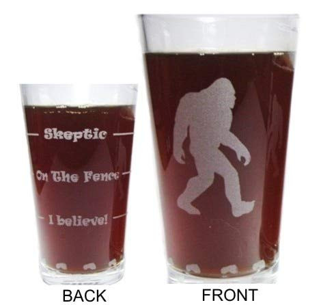 Bigfoot Sasquatch Drink 'Till You Believe - Engraved Beer Glass - 16 oz - Permanently Etched 360 Degrees around Glass - Fun & Unique Gift!ique Gift!